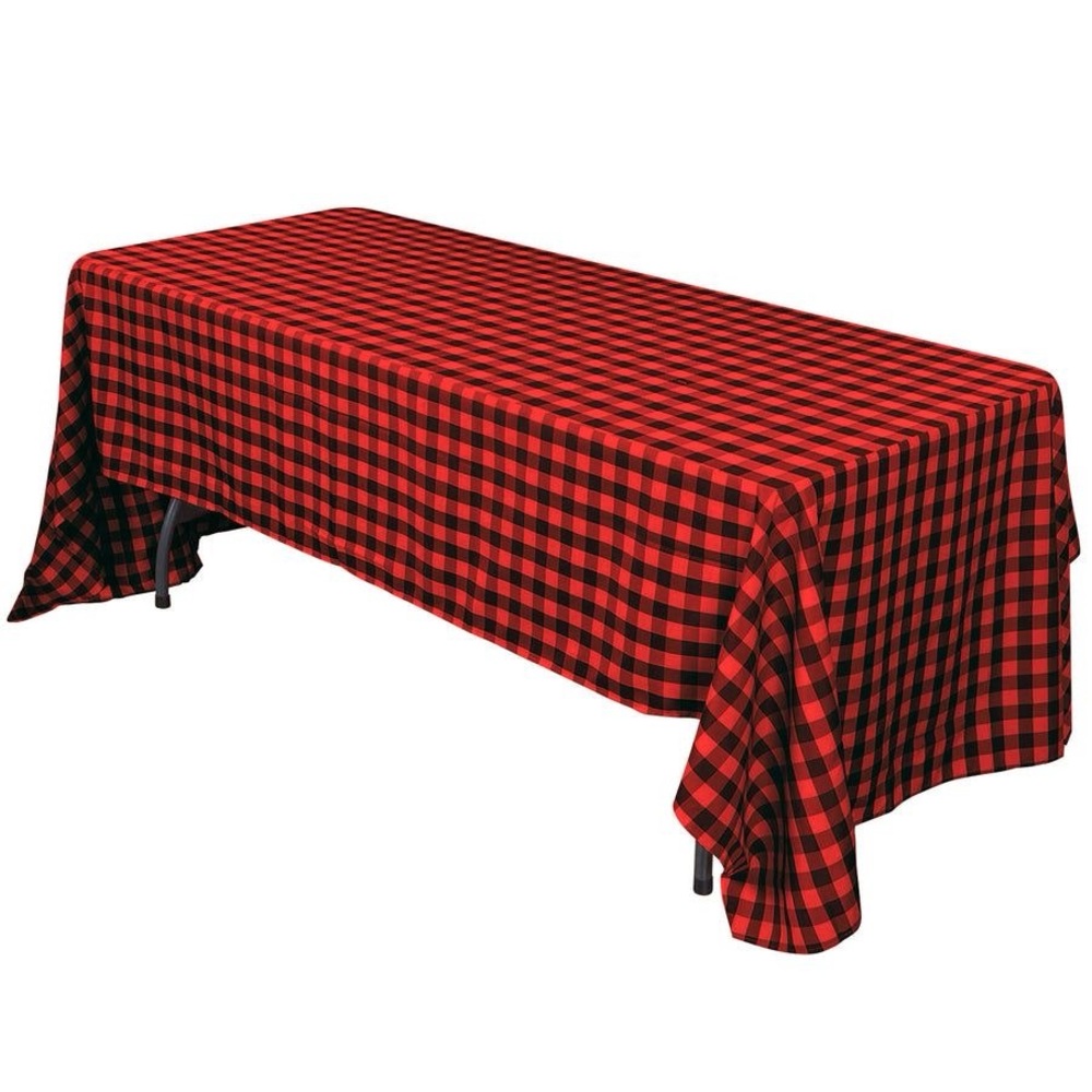 Red & Black Buffalo Plaid Tablecloth